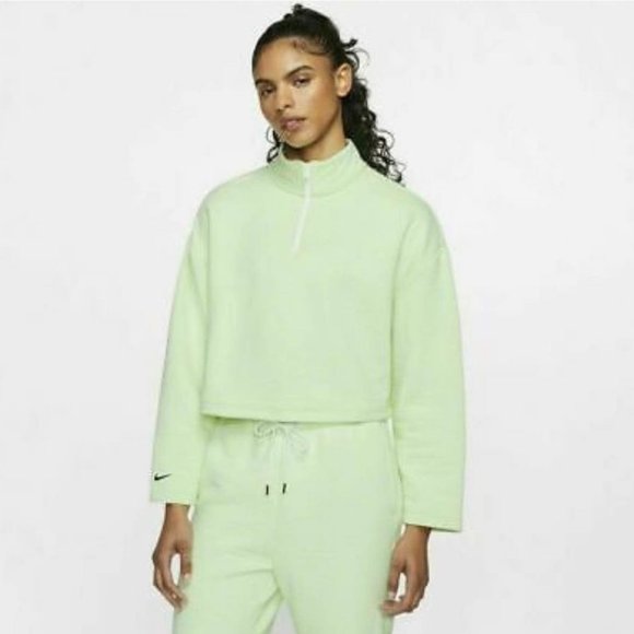 Nike Sportswear Tech Crop Sweatshirt Neon - Picture 4 of 6